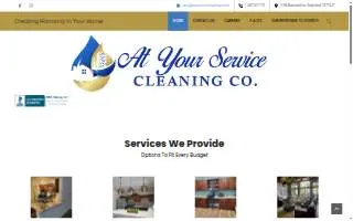 At Your Service Cleaning Co. website