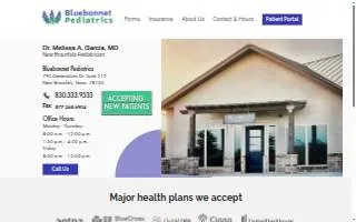 Bluebonnet Pediatrics | New Braunfels | Dr. Melissa A. Garcia website