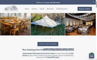 Hill Country Event Rentals website