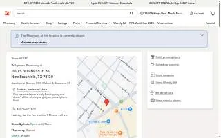 Walgreens Pharmacy of New Braunfels website