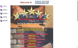 Five Star Contractors Inc website