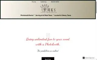 Cajun Oaks Events Photobooth website