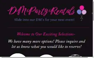 DM Party Rentals website