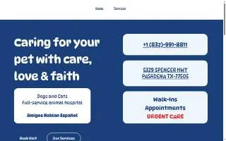 Amigos Pet Clinic website