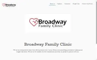 Broadway Family Clinic website