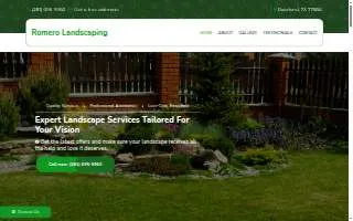 Romero Landscaping of Pearland website