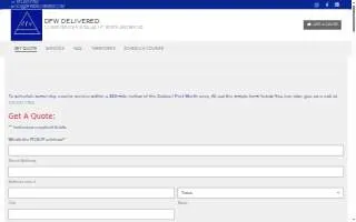 DFW Delivered website