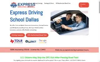 Express Driving School Dallas website