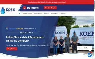Koen Plumbing, Inc. website