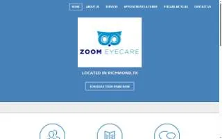 Zoom Eyecare website