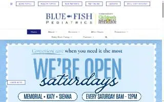 Blue Fish Pediatrics Sugar Land website