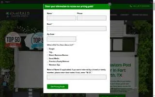 Emerald Custom Pools website