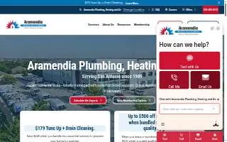 Aramendia Plumbing, Heating and Air website