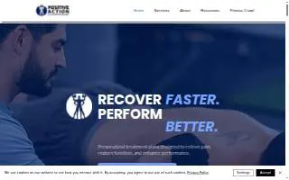 Positive Action Rehab & Performance website