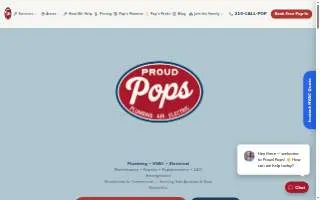 Proud Pops Plumbing, Air & Electric website