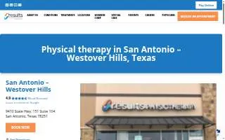 Results Physiotherapy San Antonio, Texas - Westover Hills website