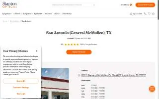 Stanton Optical of San Antonio website