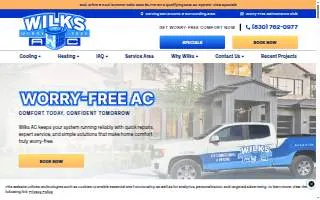Wilks Air Conditioning & Heating website