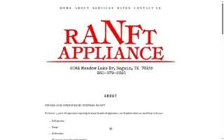 Ranft Appliance website