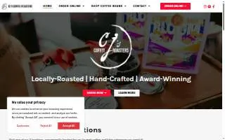 CJ's Coffee Cafe website