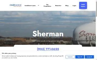 Credit Central of Sherman website