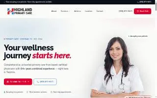 Highland Primary Care of Sherman website