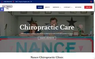 Nance Chiropractic Clinic website