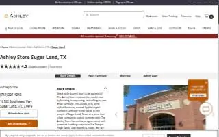 Ashley Store of Sugar Land website