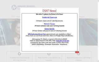 Driving School of North Texas website