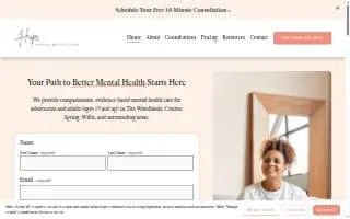 Hope Mental Health Clinic website
