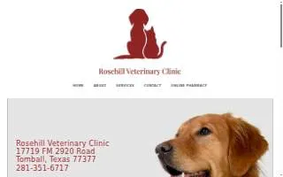 Rosehill Veterinary Clinic website