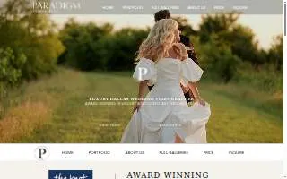 Paradigm Wedding Films website