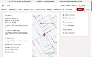 Walgreens Pharmacy of Waco website
