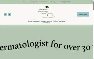 West Texas Dermatology website