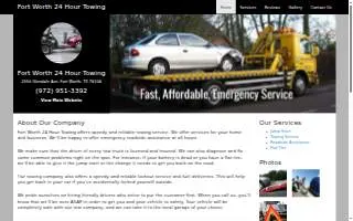 Fort Worth 24 Hour Towing website