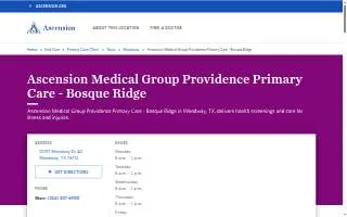 Ascension Medical Group Providence Primary Care - Bosque Ridge website