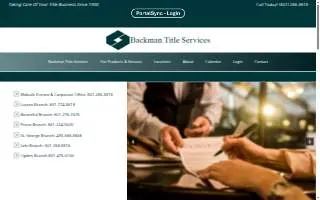 Backman Title Services website