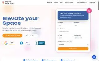 Elevate Paint Pros website