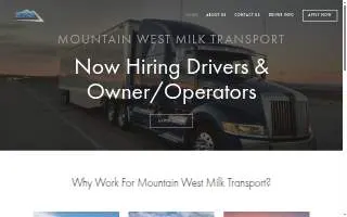 Mountain West Milk Transport website