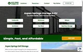 Aspen Springs Storage & RV website