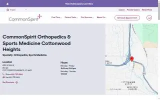 CommonSpirit Orthopedics & Sports Medicine Cottonwood Heights website