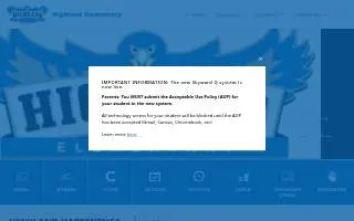 Highland Elementary School website