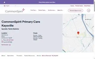 CommonSpirit Primary Care Kaysville website