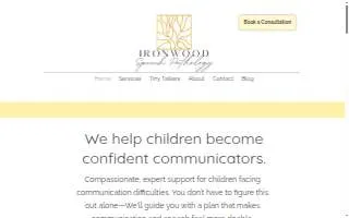 Ironwood Speech Pathology website