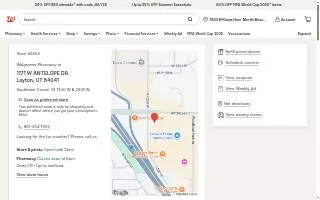 Walgreens Pharmacy of Layton website