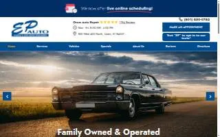 EP Auto Repair website