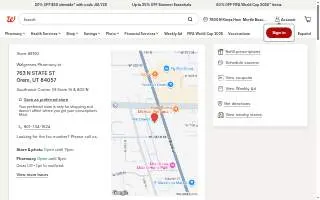 Walgreens Pharmacy of Orem website