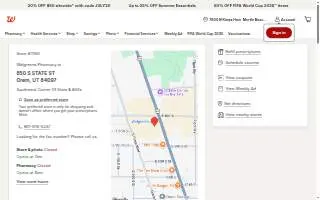 Walgreens of Orem website