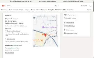 Walgreens Pharmacy of Pleasant Grove website