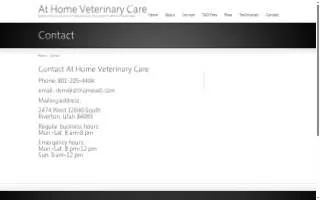 At Home Veterinary Care website